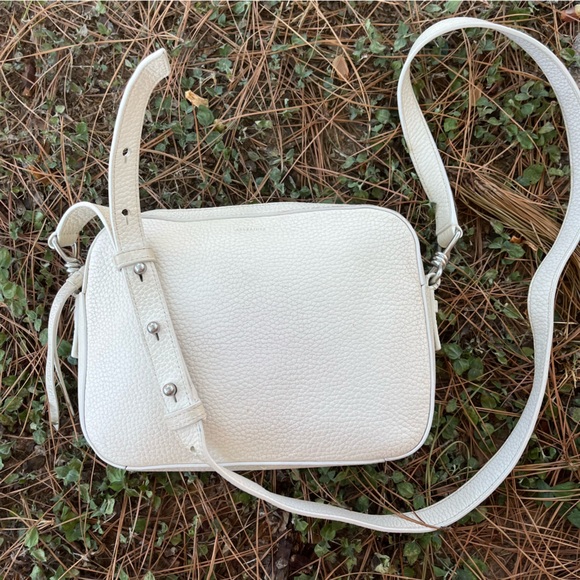 All Saints Handbags - ALLSAINT All Saint Camera Zoe Frankie White Leather Crossbody Shoulder Bag